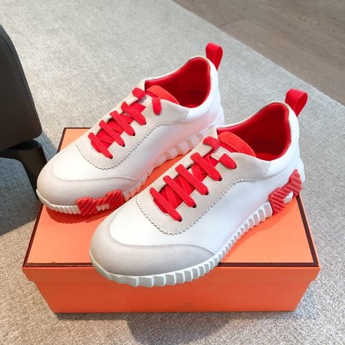 Hermes Vintage Leather Casual White Sneakers