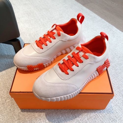 Hermes Vintage Leather Casual White Sneakers