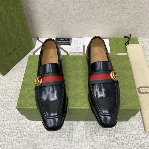 Gucci Horsebit Loafers Leather Upper Webbing Detail