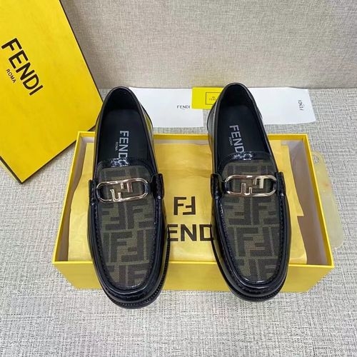 Fendi Timeless Loafers With Canvas Accents And Leather Sole