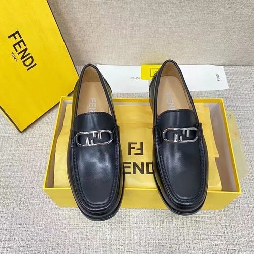 Fendi Timeless Loafers With Canvas Accents And Leather Sole