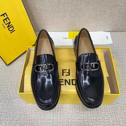Fendi Timeless Loafers With Canvas Accents And Leather Sole