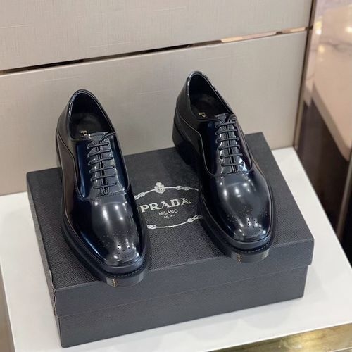 Prada Cowhide Derby Shoes TPU Sole