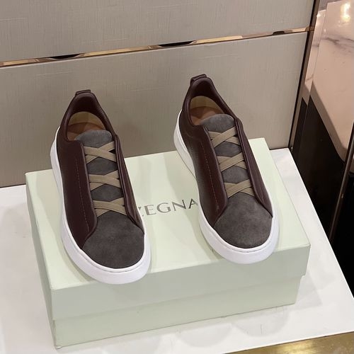 Zegna Triple Stitch Suede Sneakers