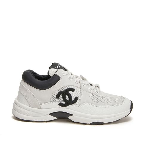 Chanel Litchi Leather Mesh Sneakers