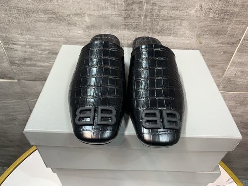 Balenciaga Slingback Mules Leather Sole Slippers