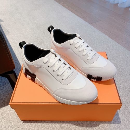Hermes Vintage Leather Casual White Sneakers