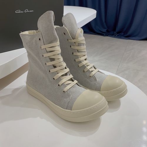 Rick Owens Waxed Canvas Tall Boots