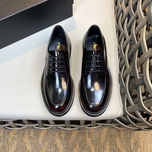 Prada Polished Leather Derby Shoes