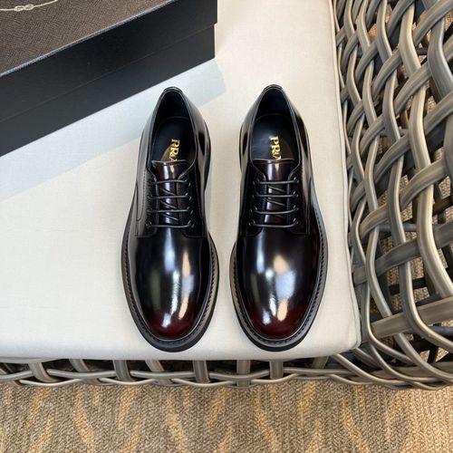 Prada Polished Leather Derby Shoes