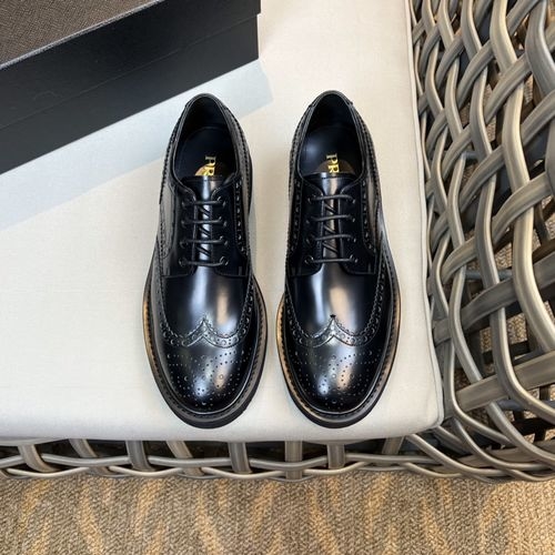 Prada Polished Leather Derby Shoes