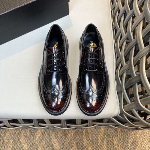 Prada Polished Leather Derby Shoes