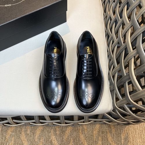 Prada Polished Leather Derby Shoes