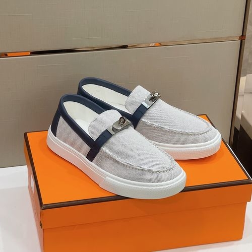 Hermes Calfskin Game Sneakers With Kelly Buckle