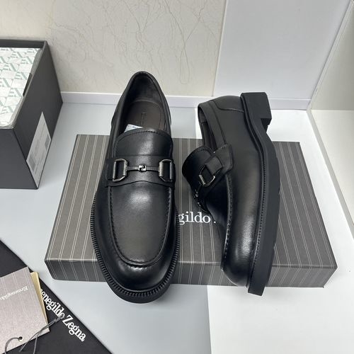 Zegna Garonne Flex Slip-on Leather Dress Shoes