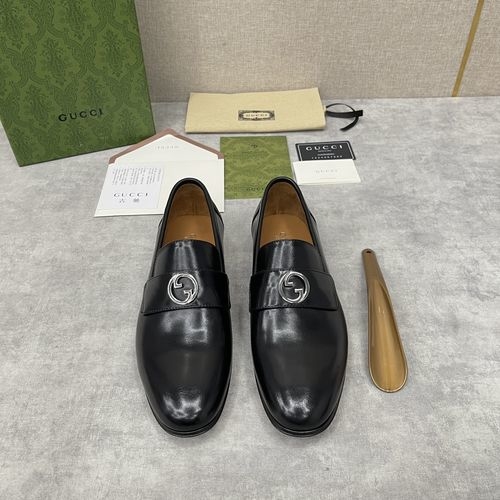 Gucci Interlocking G Leather Loafers