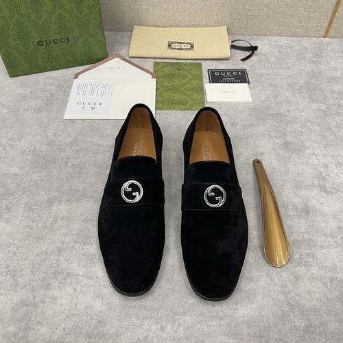 Gucci Interlocking G Leather Loafers