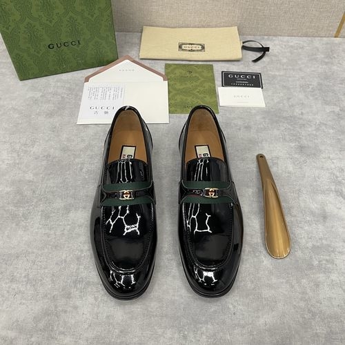 Gucci Horsebit Loafers Leather Upper Webbing Detail