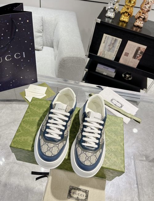 Gucci Calfskin Leather Casual Sneakers