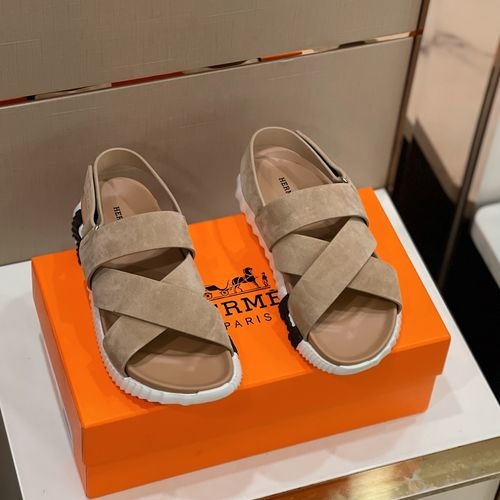 Hermes Electric Sandals Contrast Color Lightweight Sole