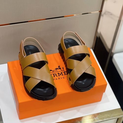 Hermes Electric Sandals Contrast Color Lightweight Sole
