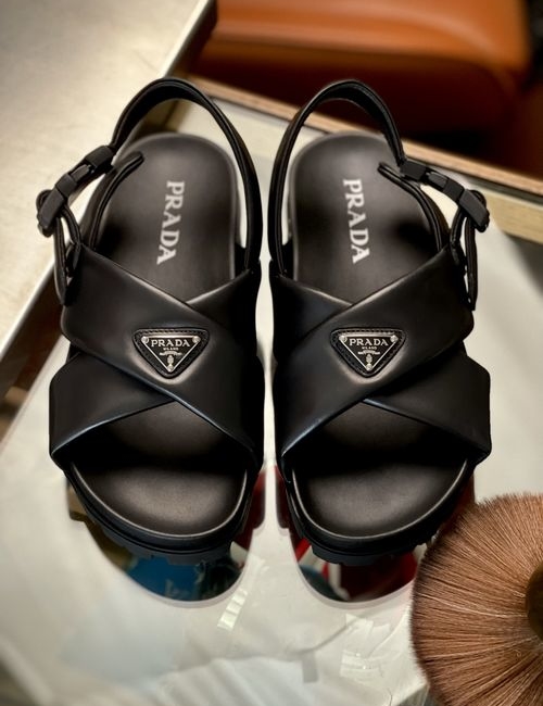 Prada Cross Strap Sandals Slippers