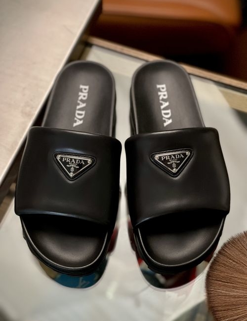 Prada Minimalist Soft Sheepskin Sandals