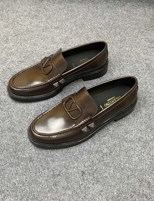 Valentino Leather Loafers With Genuine Sole