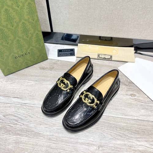 Gucci Interlocking G Buckle Patent Leather Loafers