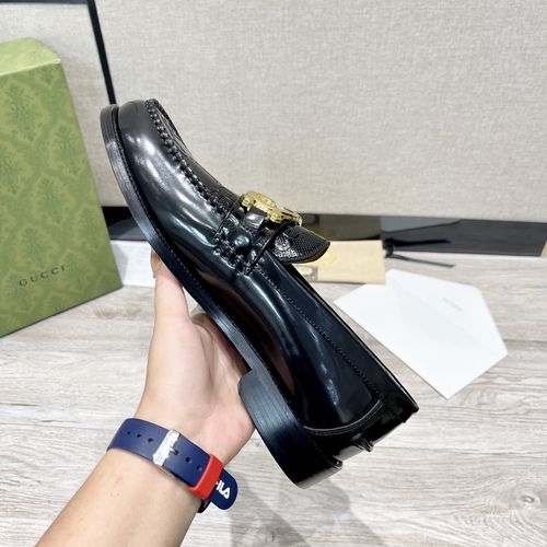 Gucci Interlocking G Buckle Patent Leather Loafers