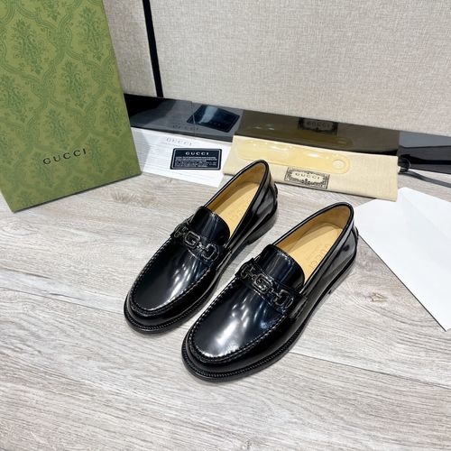 Gucci Interlocking G Buckle Patent Leather Loafers