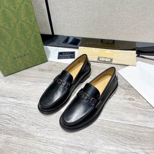 Gucci Interlocking G Buckle Patent Leather Loafers