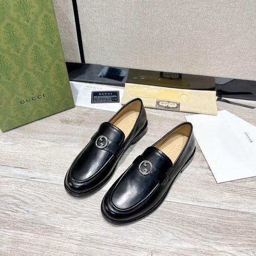 Gucci Interlocking G Buckle Patent Leather Loafers