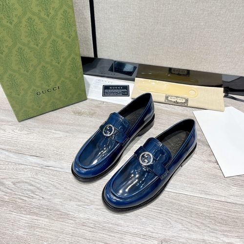 Gucci Interlocking G Buckle Patent Leather Loafers