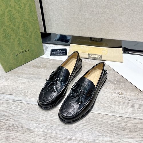 Gucci Interlocking G Buckle Patent Leather Loafers