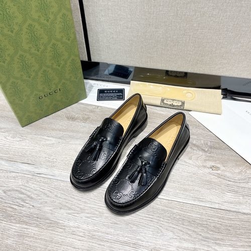 Gucci Interlocking G Buckle Patent Leather Loafers