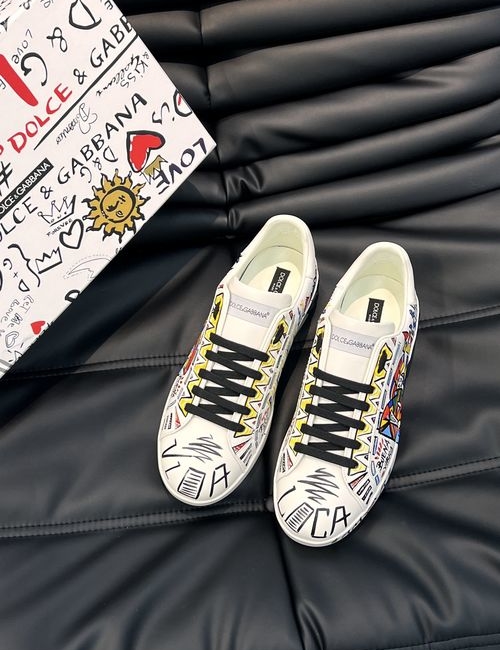 Dolce & Gabbana DG 5D Print Cowhide Casual Sneakers