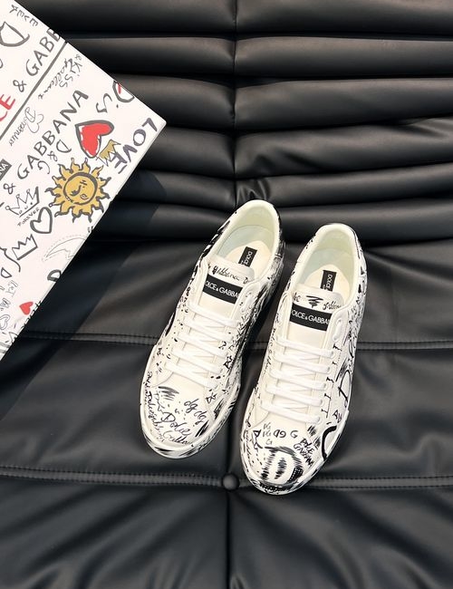 Dolce & Gabbana DG 5D Print Cowhide Casual Sneakers
