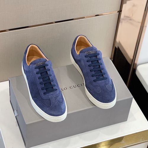 Brunello Cucinelli BC Perforated Suede Sneakers With Rubber Sole