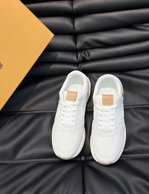 Tods Cowhide Mesh Casual Sneakers