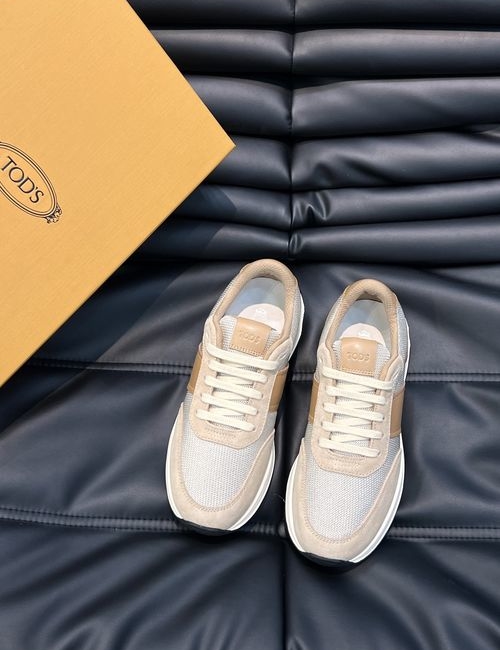 Tods Cowhide Mesh Casual Sneakers
