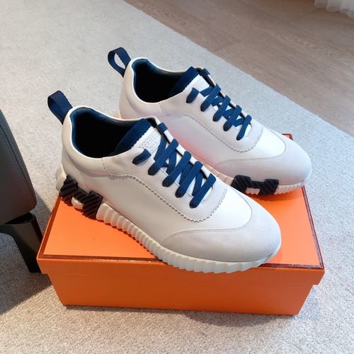 Hermes Vintage Leather Casual White Sneakers
