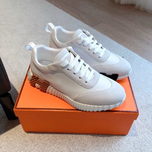 Hermes Vintage Leather Casual White Sneakers