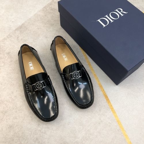 Christian Dior CD Grain Leather Driving Loafers