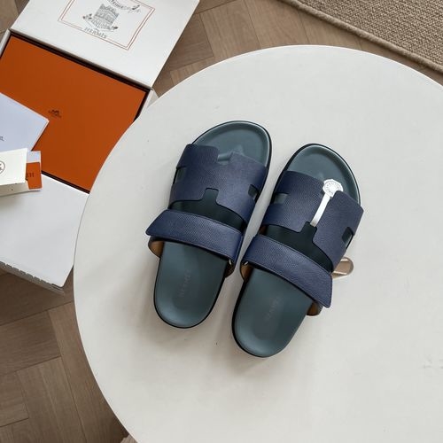 Hermes Epsom Leather Sandals With Adjustable Straps