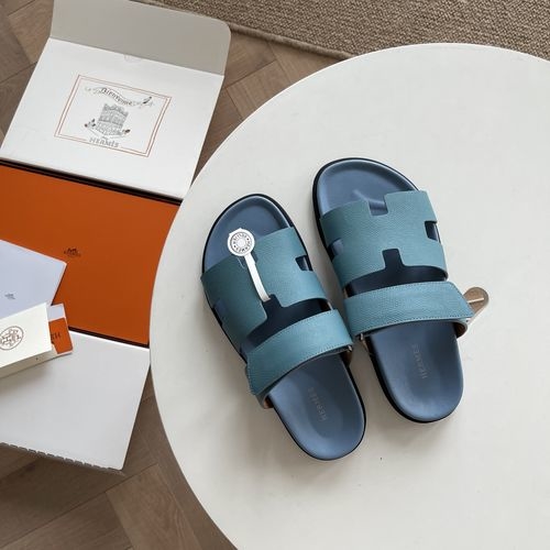 Hermes Epsom Leather Sandals With Adjustable Straps