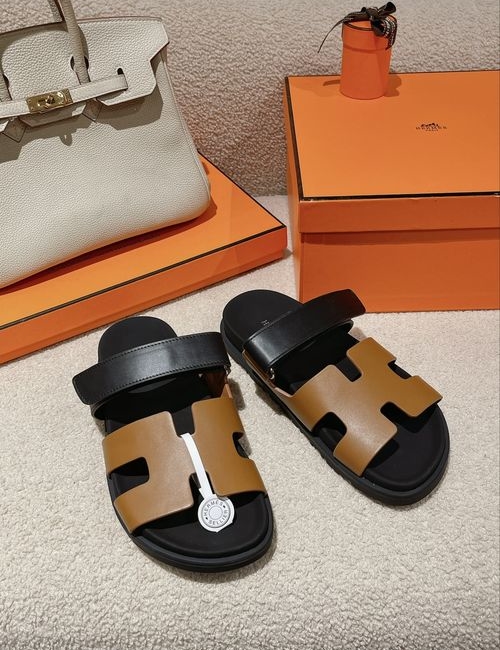 Hermes Classic Calfskin TPU Sole Slippers