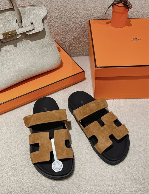 Hermes Classic Suede TPU Sole Slippers