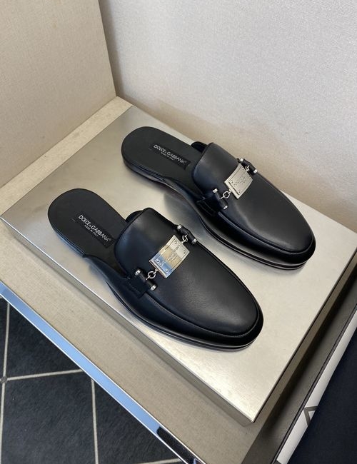 Dolce & Gabbana DG Cowhide Half Slipper Shoes