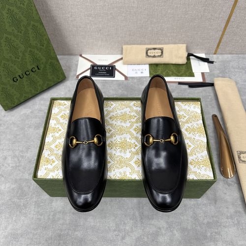 Gucci Horsebit Webbing Leather Loafers